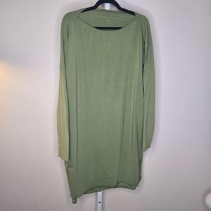 Lululemon Back In Action Dress Womens Approx 12 Oversize Pima Cotton Long Sleeve